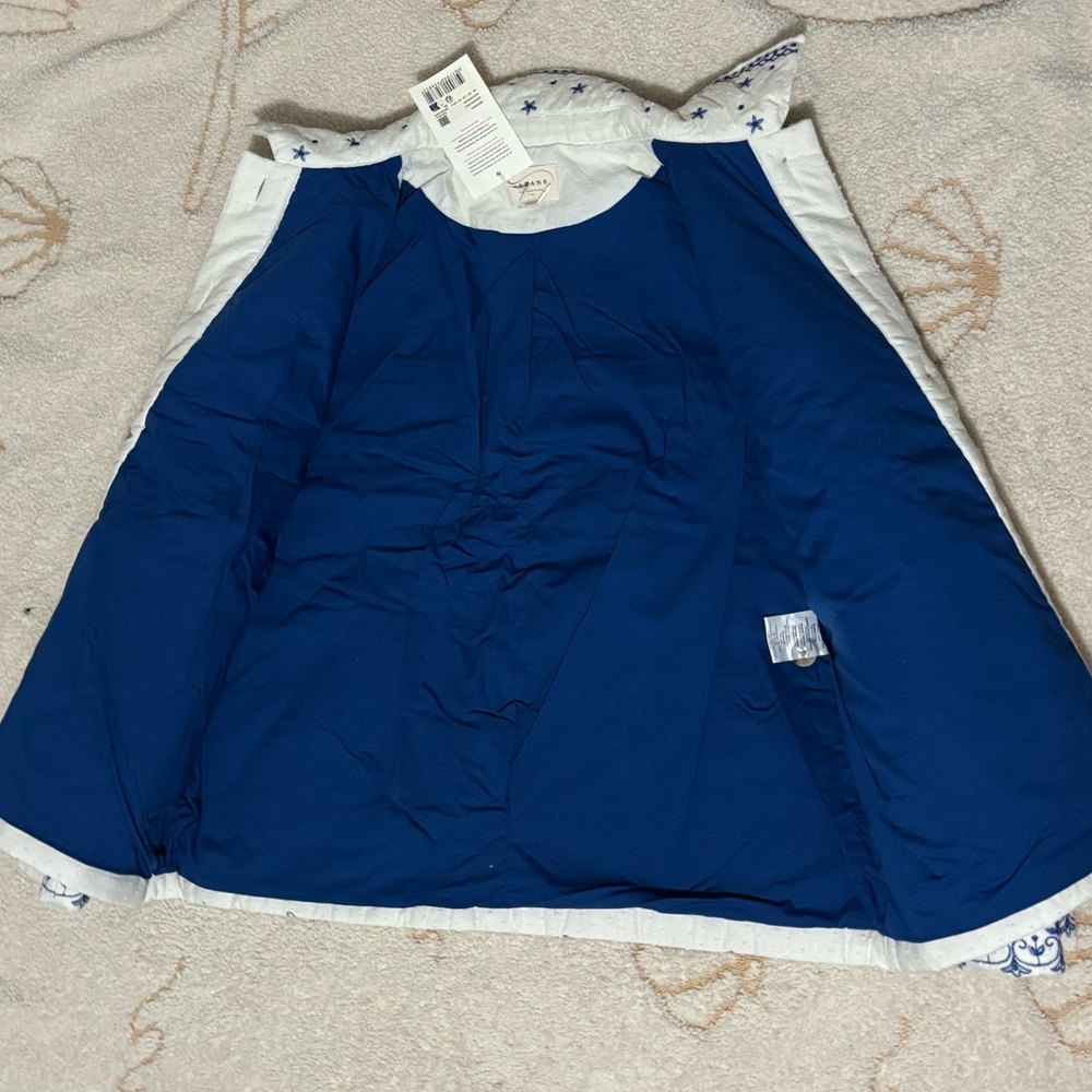Sezane SMITH JACKET in BLUE ECRU BANDANA Embroidered Women's Jacket - Picture 8 of 13